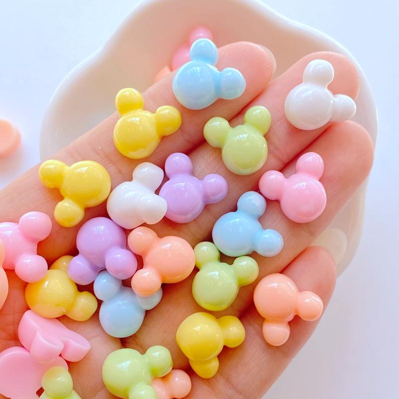 30Pcs New Cute Mini Star, Heart-Shaped Square Flower Flat Back Resin Cabochons DIY Jewelry Craft Decoration Accessorie