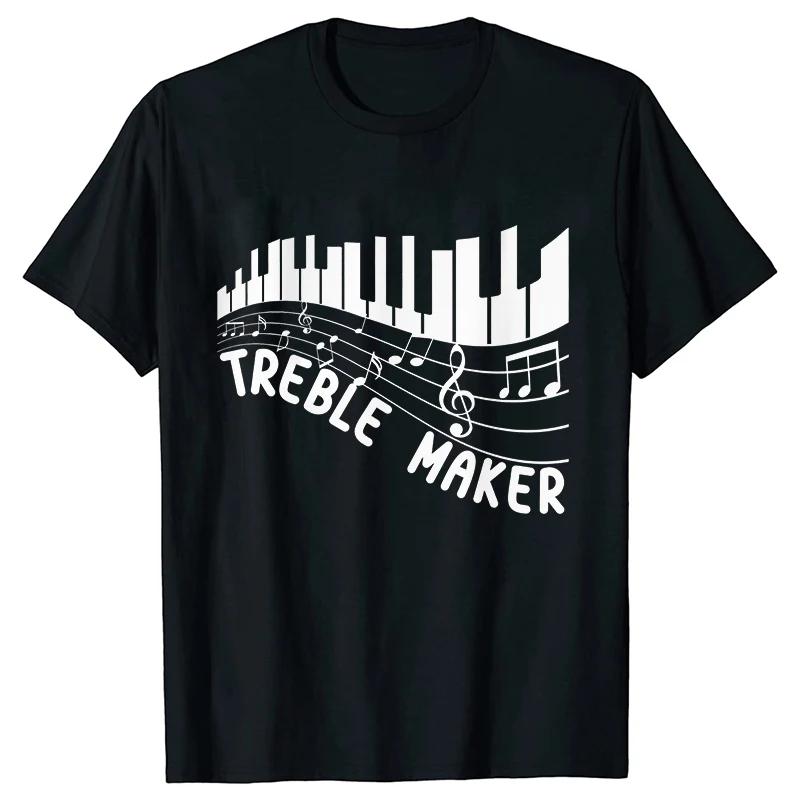 Make Music Graphic Print T-Shirt Women Girls Pianist Piano Teacher Tshirt Tops Female Summer Fashion Tee Shirt Femme Streetwear