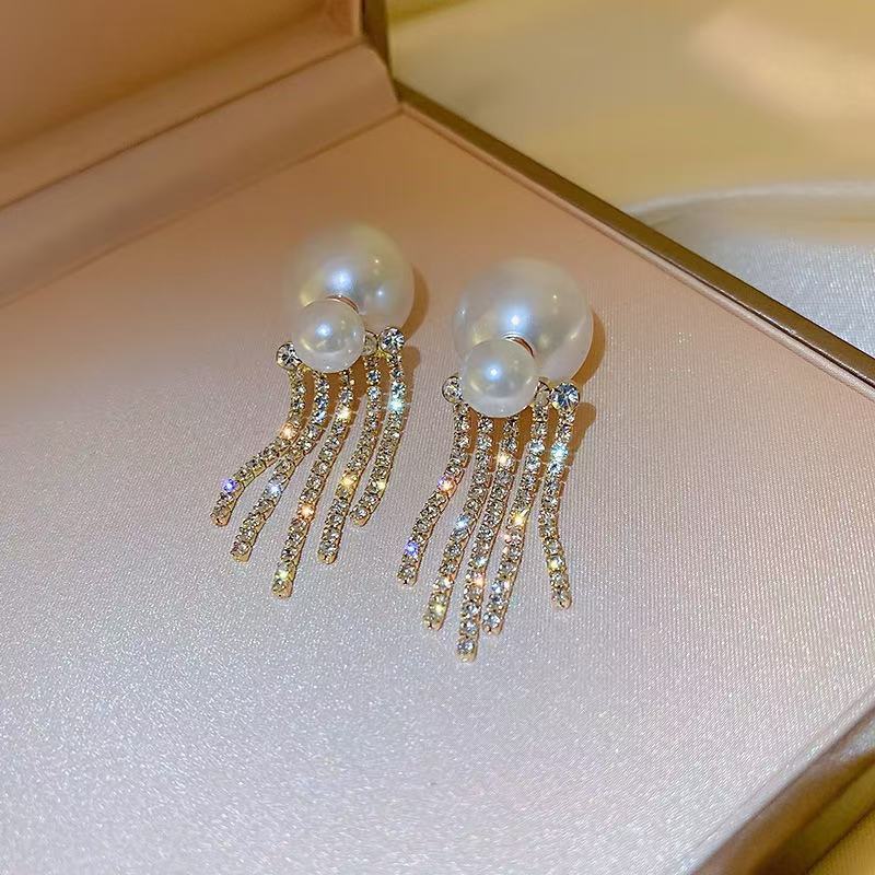 

Temperament Pearl Tassel Earrings For Women Jewelry Party Accessries Gifts 1 Pair