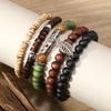 5-Piece Personalized Fashion Beaded Wood Bead Leaf Bracelet