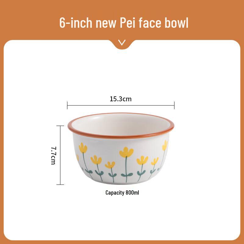 Aesthetic Underglaze Ceramic Bowl 6 inch Noodle Bowl