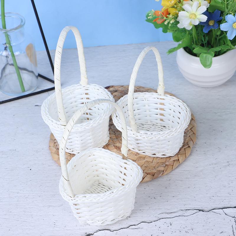 1Pcs Rattan Woven Exquisite Pastoral Style Portable Flower Basket