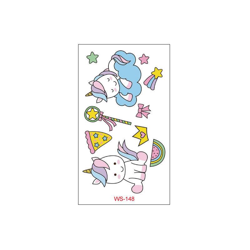 Cross Border Children's Cartoon Unicorn Tattoo Sticker Waterproof Long-lasting Fun Cute Sweat Resistant