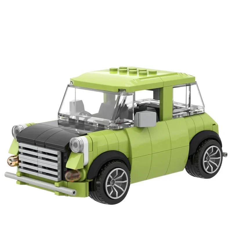 Idea Filmová série Cestovní vozidlo Stavebnice MOC Model Mr. Beanova zelená Mini Cooper Hračka pro děti na sestavení Dárková sada k narozeninám