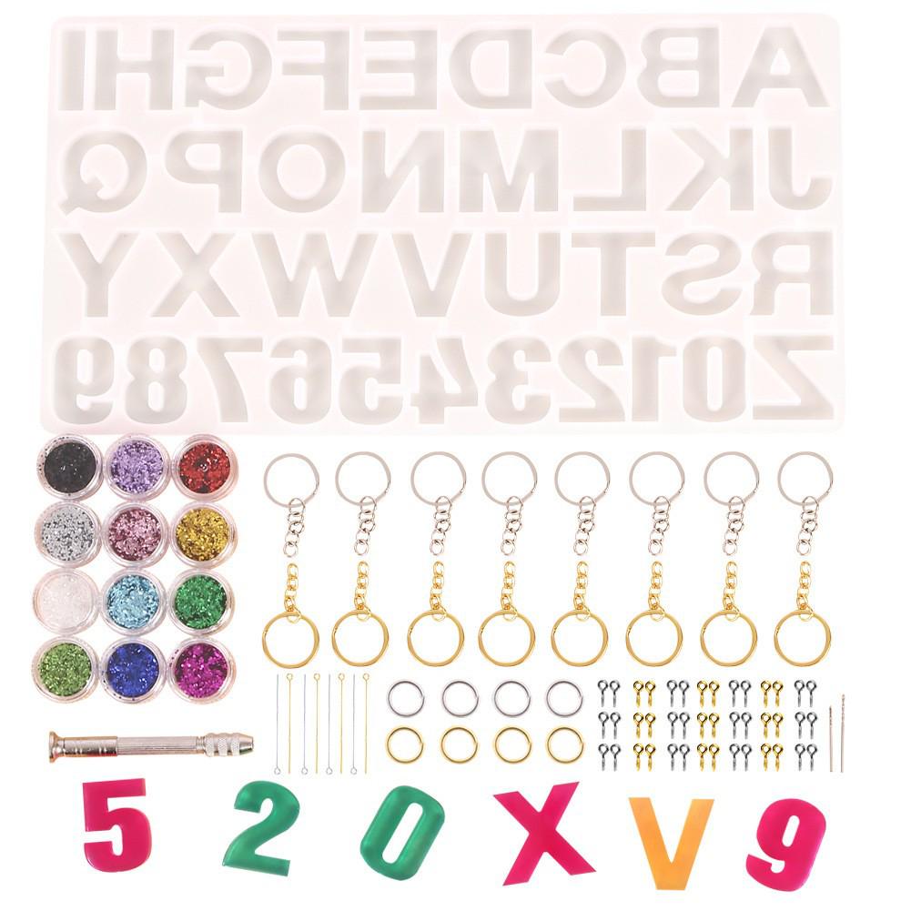 DIY Epoxy Resin Crystal Letter Silicone Set for Key Pendant Crafting