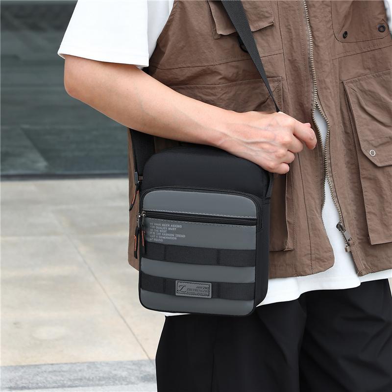 Men's Traveling Shoulder Bag Fashion Casual Patchwork Handbag High Quality Oxford Cloth Waterproof Multifunctional Crossbody Bag