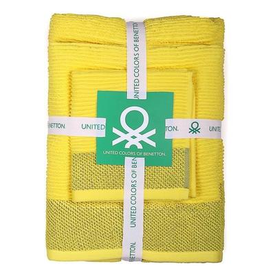 Guest Towels - CASA BENETTON - Set of 3 Pieces - 100% Cotton - 450 G/m2 - Yellow
