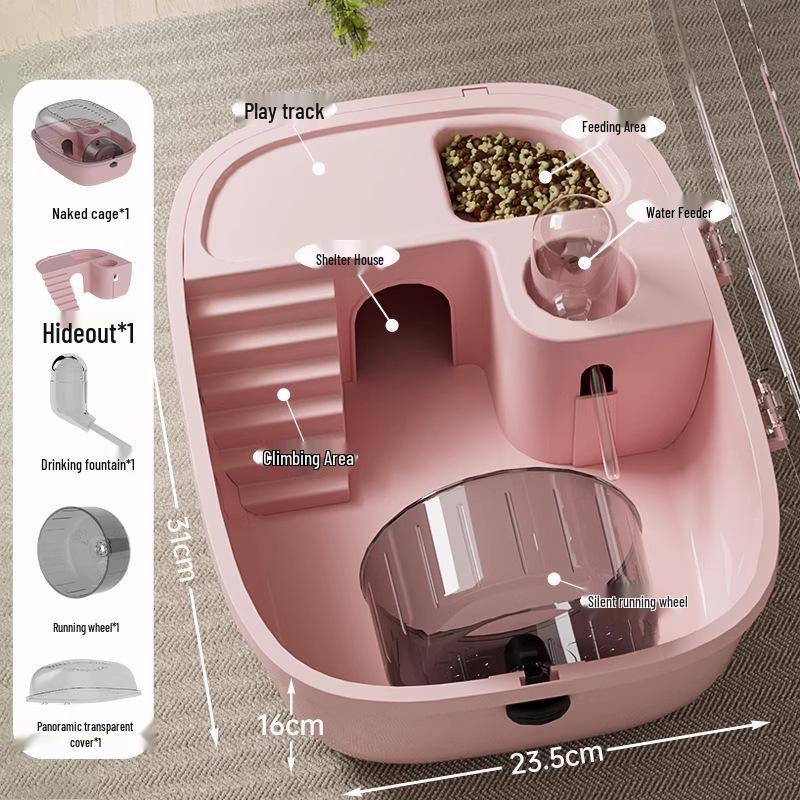 

Large Transparent Double-Layer Portable Hamster Cage Villa Luxury Hamster Cage
