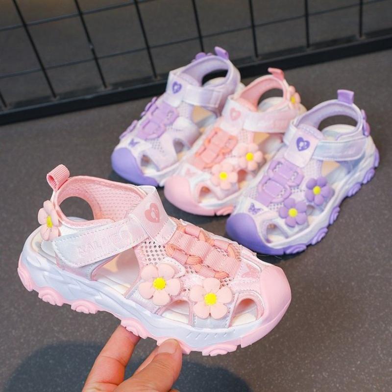 2025Summer Fashion Kids Sandals Cute Printed Girls' Princess Sandals Comfort Soft Bottom Casual Sports Child Beach Shoes Zapatos