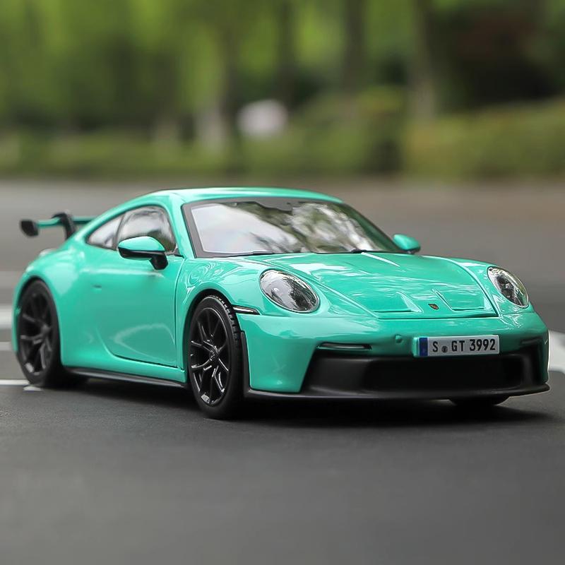 WELLY 1:24 Porsche 911 GT3 RS Blue Car Alloy Car Model Simulation Car Decoration Collection Gift Toy Die Casting Model Boy Toy