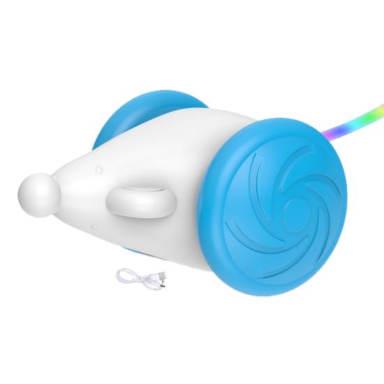 Cat Toy with LED Lights Electric Simulation Mouse Toy USB Rechargeable Interactive Toy Pet