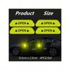 4pcs Reflective Car Door Warning Stickers, Anti-Collision Decals with Open Sign, Night Reflective High Temperature Decorative Stickers