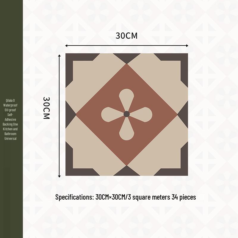 Waterproof Anti-slip Self-adhesive Bathroom & Kitchen Floor Tile Sticker
