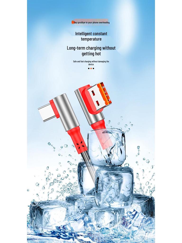 Câble USB Rétractable à Ressort Double Coude 6A Charge Rapide pour Téléphones & Voitures
