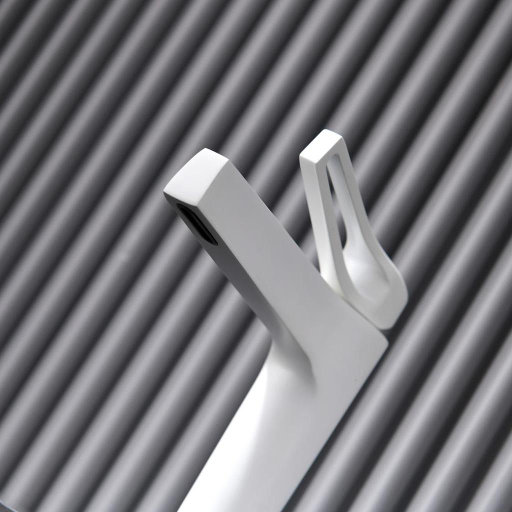 Bathroom Undermount Basin Faucet Waterfall Spout,Cold and Hot Mixer, Hollow-Out Handle, tap White