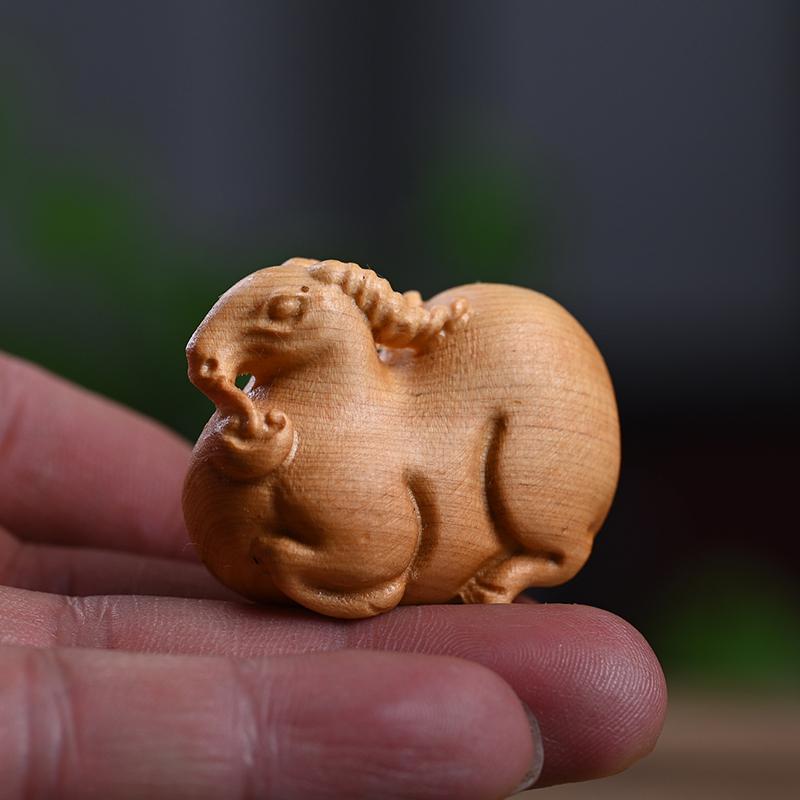 2027 Year of the Sheep Artistic Wooden Figurine for New Year Decorations