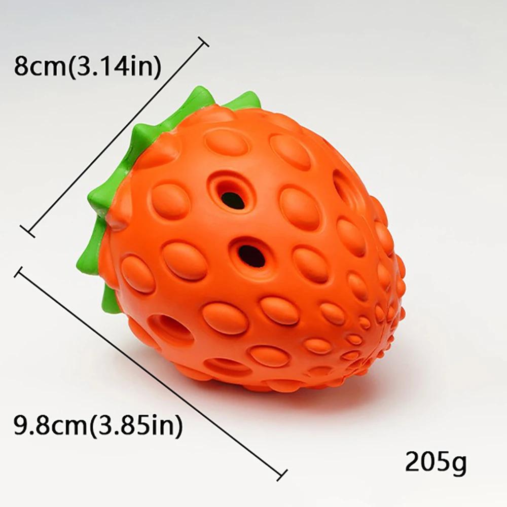 

Kimpets, жевательные игрушки для собак, натуральный каучук, в форме клубники, протекающая еда, игрушка для кошек, прочный, экологически чистый, диспенсер для еды, игрушки One size