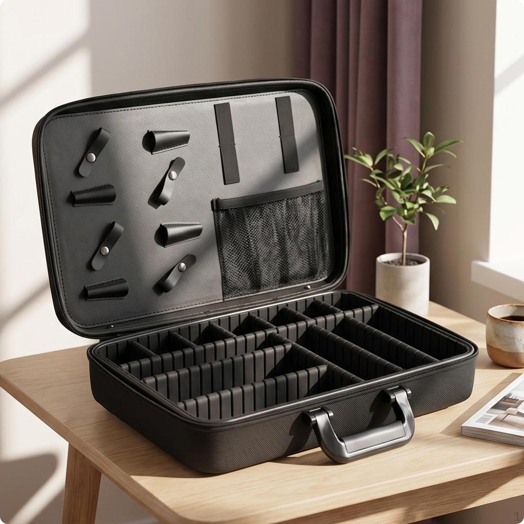Hairstyling Tool Case HardSided Storage Bag with Dividers Padded for