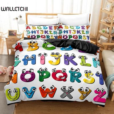 Ensemble de Literie Alphabet Lore Simple Twin Full Queen King Size Ensemble de Lit Chambre Filles Garçons Housse de Couette Ensembles Housse de Couette Anime