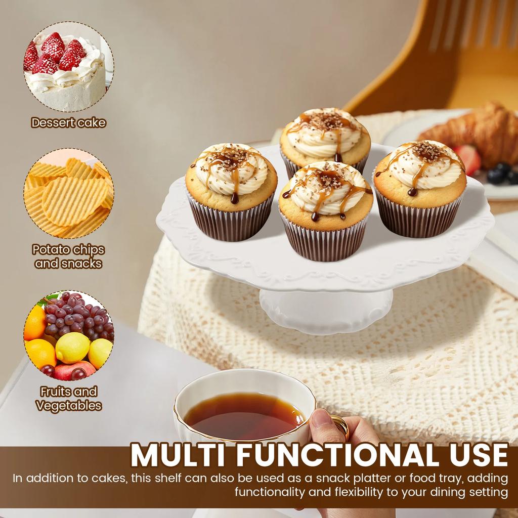 10inch Ceramic Cake Stand for Cupcakes Donuts Decorative Cake Pedestal Stand for Birthday Parties Weddings Baby Shower and Other