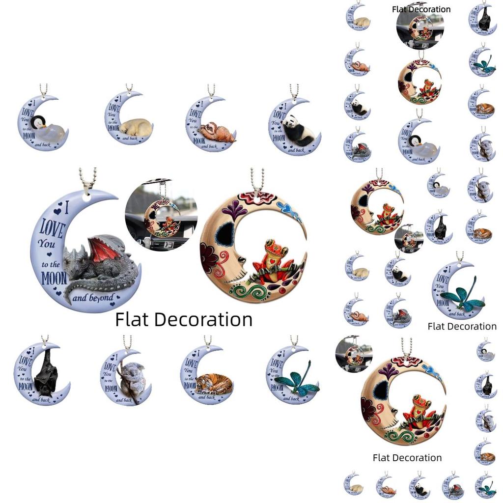 Acrylic Car Pendant Frog Moon Design Ideal For Valentine's Day And Christmas Decor