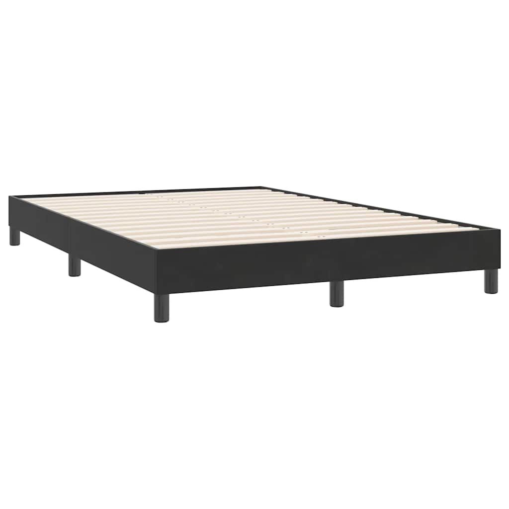 Łóżko Box Spring Bez Materaca Czarne 140X220 Cm Aksamit