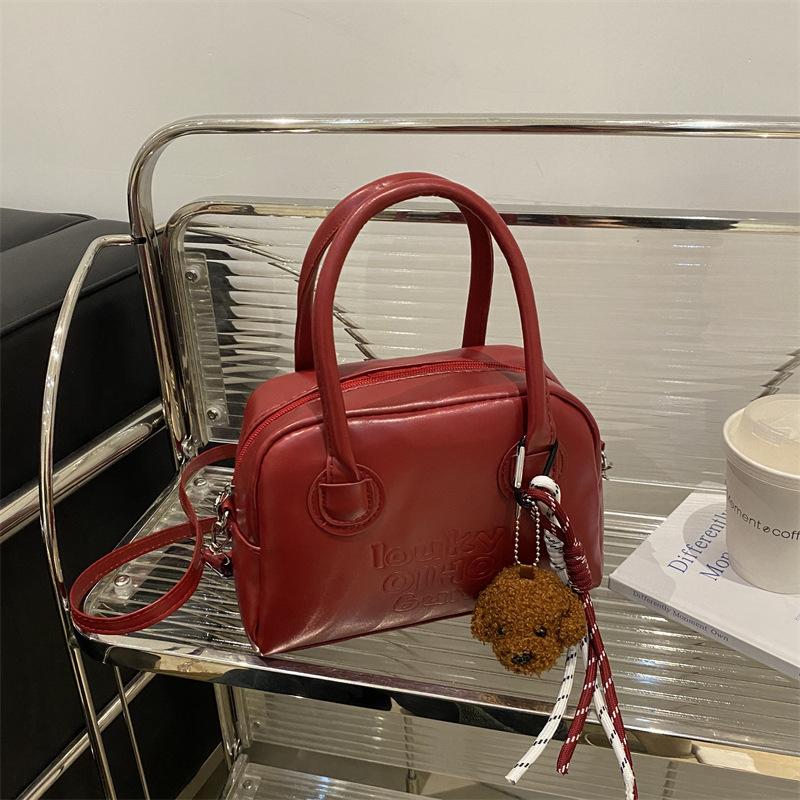 2025 Spring New Casual Bag High Value Texture Retro Large Capacity Women's Portable Boston Messenger Women's Bag