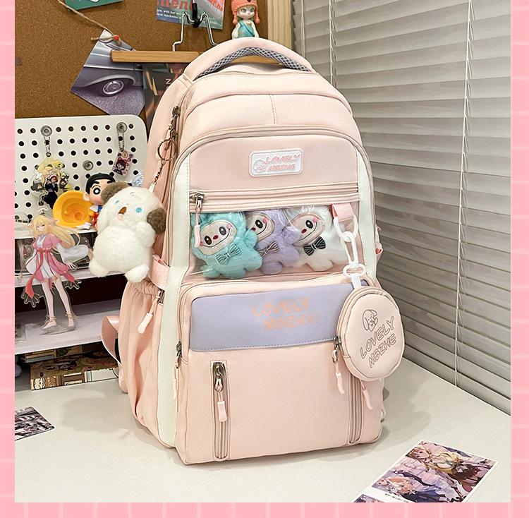 The schoolbag is high-value, fresh and cute, and the second-dimensional schoolbag has a large capacity.
