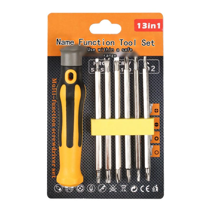 Xindun 13-in-1 Screwdriver Set with Hex and Flat Head, Stainless Steel