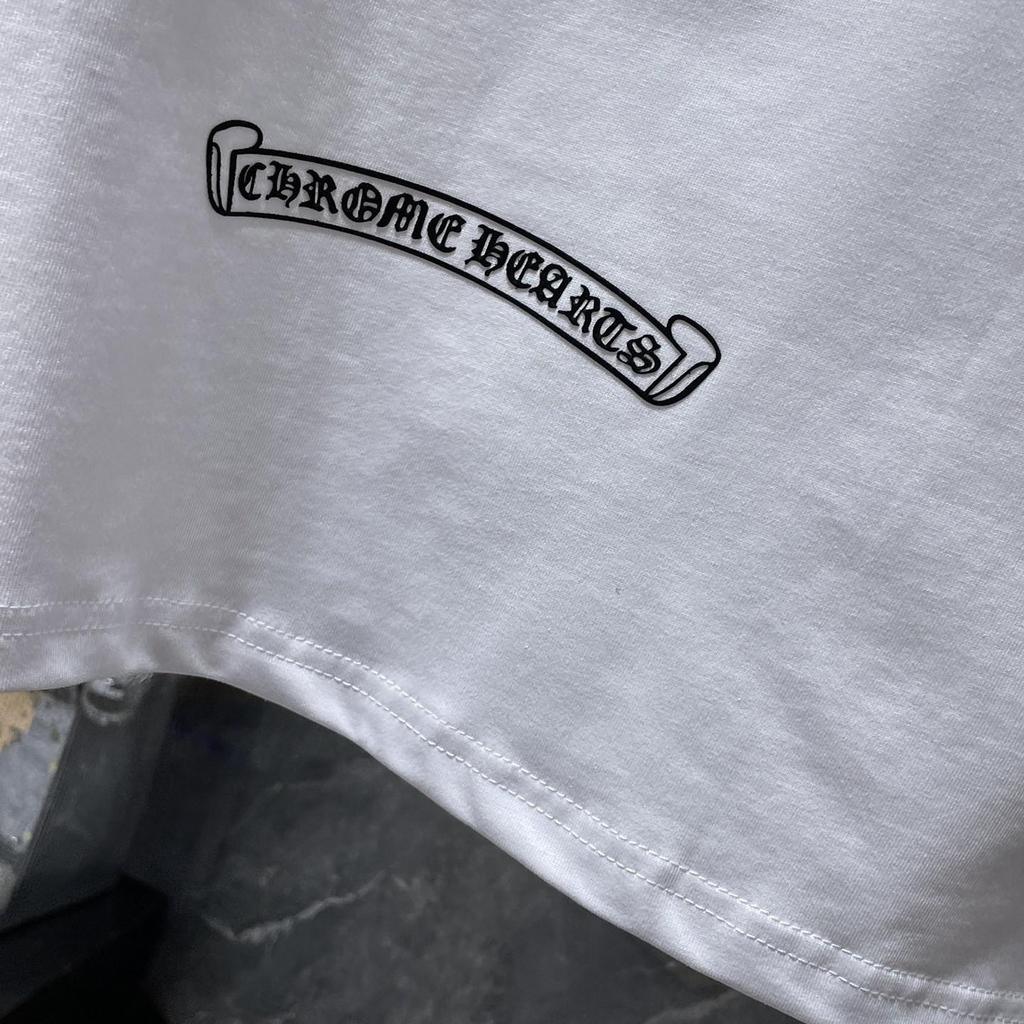 8933 CHROME HEARTS 2026 Summer New High Quality Cotton Round Neck Loose Large Size Men's and Women's T-shirt Couple T-shirt