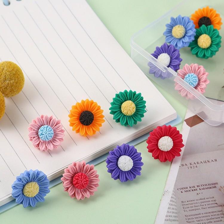 Sunflower Resin Pushpins – Large Decorative Press Pins for DIY Projects