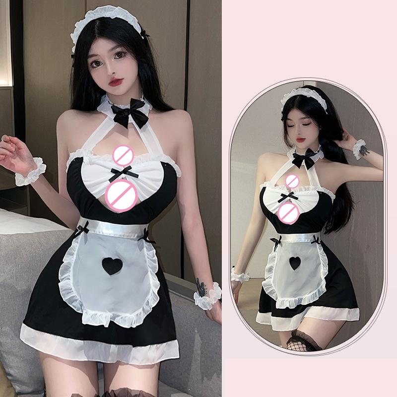Kadın Seksi İç Çamaşırı Kostüm Fransız Önlüğü Hizmetçi Elbisesi Cosplay Hizmetçi Lolita Sıcak Babydoll Elbise Üniforma Erotik Rol Yapma Kostümü