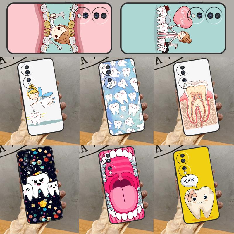 Cartoon Dentist Dental Teeth Case For Honor Magic 7 Lite 5 6 Pro Honor 200 Pro 50 70 90 X9b X9a X8b X8a X8 X9 X9c Cover