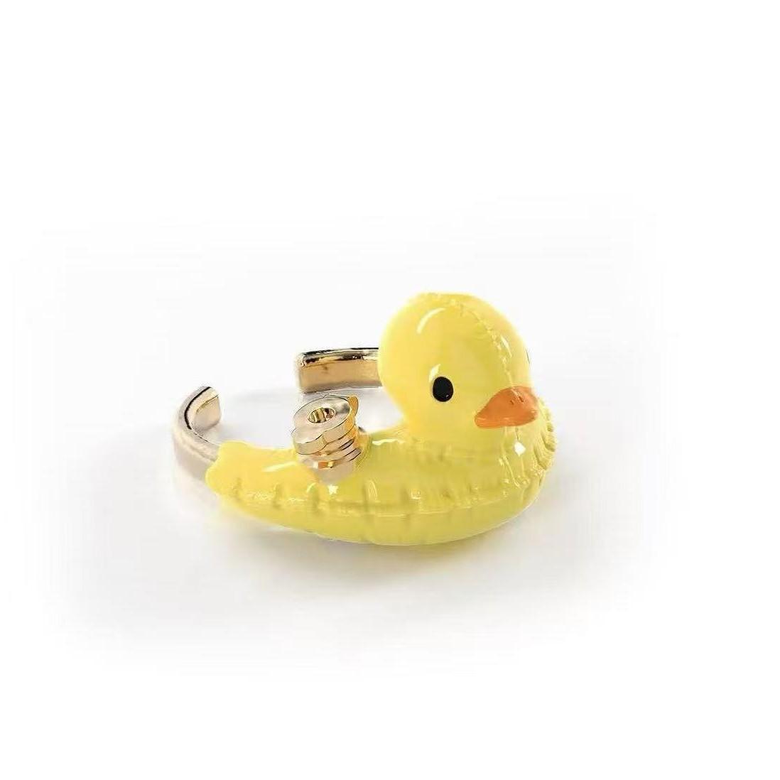 Hot-selling three-dimensional dripping oil little yellow duck little duck flamingo swimming ring modeling fun ring