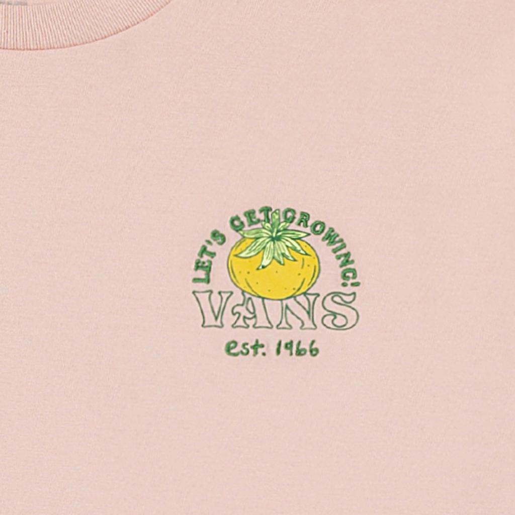 Vans Orange Print Crew Neck Long Sleeve T-Shirt Women Tops Smoke-Pink VN0007AMBQL