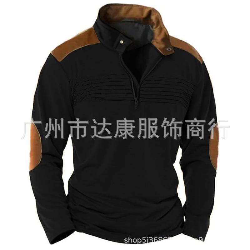 Мужской свитшот Мужской повседневный свитшот Воротник-стойка На молнии Свитшот Осенне-зимний топ для мужчин S