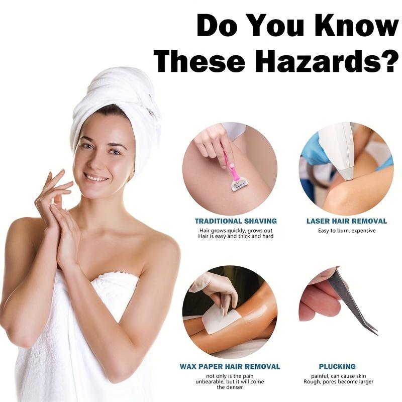 Reusable Waterproof Hair Eraser - Painless Exfoliator for Smooth Skin, Portable Epilator for Back, Arms, Legs & Bikini Area