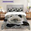 Camellia Pattern Bedding Quilt Set Quilt Cover Pillowcase Home Decoration Birthday Gift (1 * Duvet Cover + 2 * Pillowcase, Without Core)