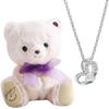 Petit Lou Tete Bear and Heart Necklace 12cm 4S Size February Normal