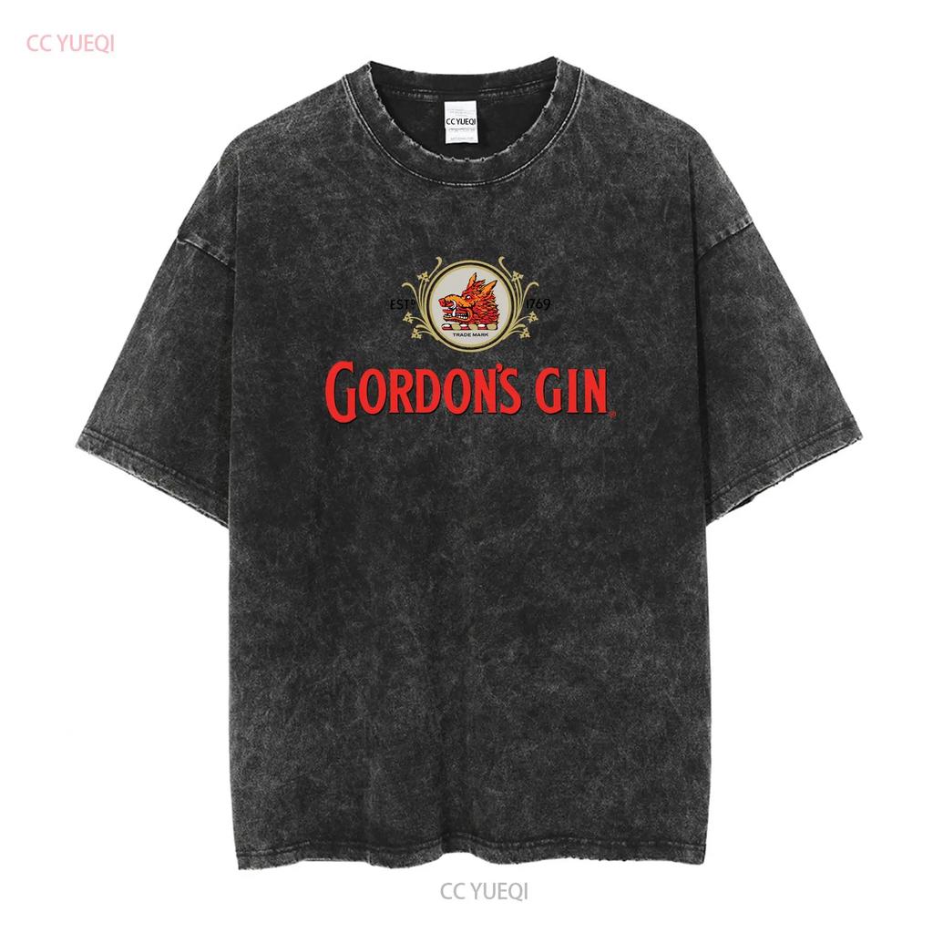 Gordons Dry Gin Logo T-Shirt Vintage Schweres Baumwoll-S 3X Kostenloser Versand USA lange oder kurze Ärmel Vintage Gewaschene Grafik Unisex