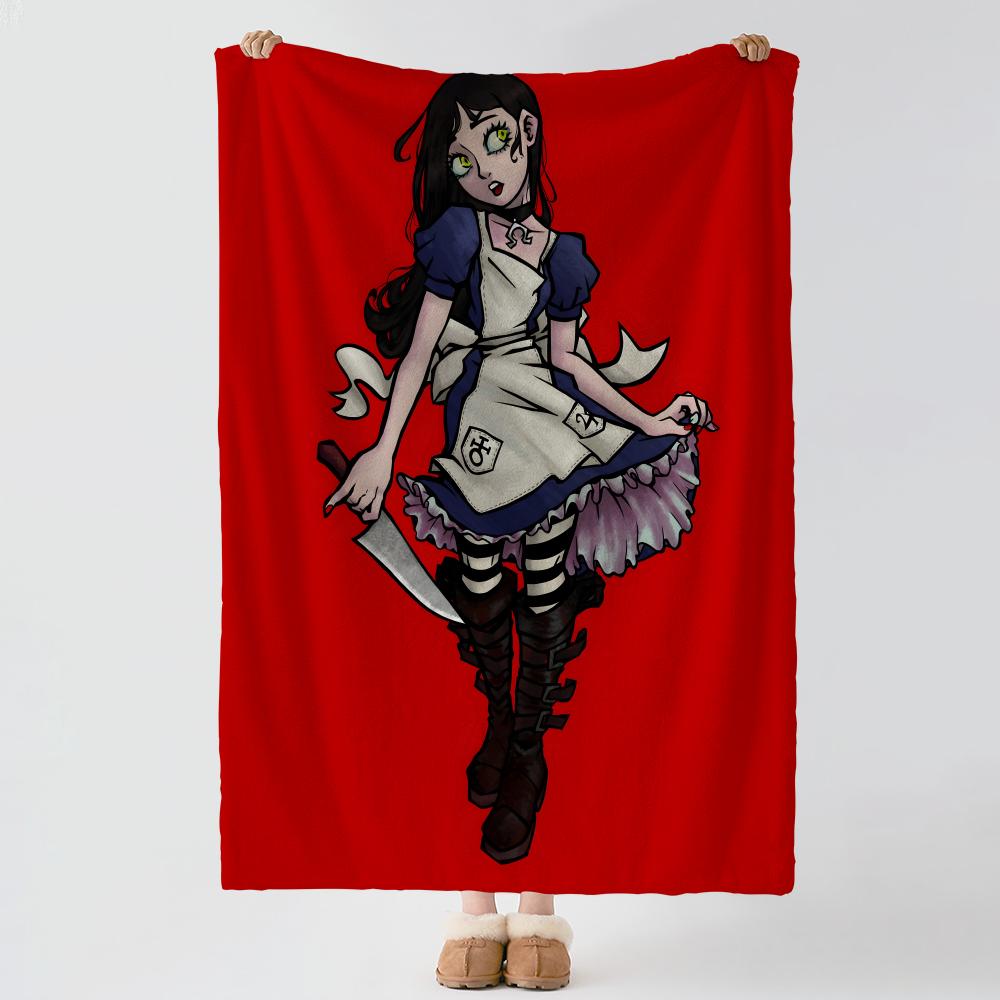 Game A-Alice Madness Returns-S Throw Thick Comfort Flannel Quilt, Multi-scene Use Indoor Outdoor Daily Nap