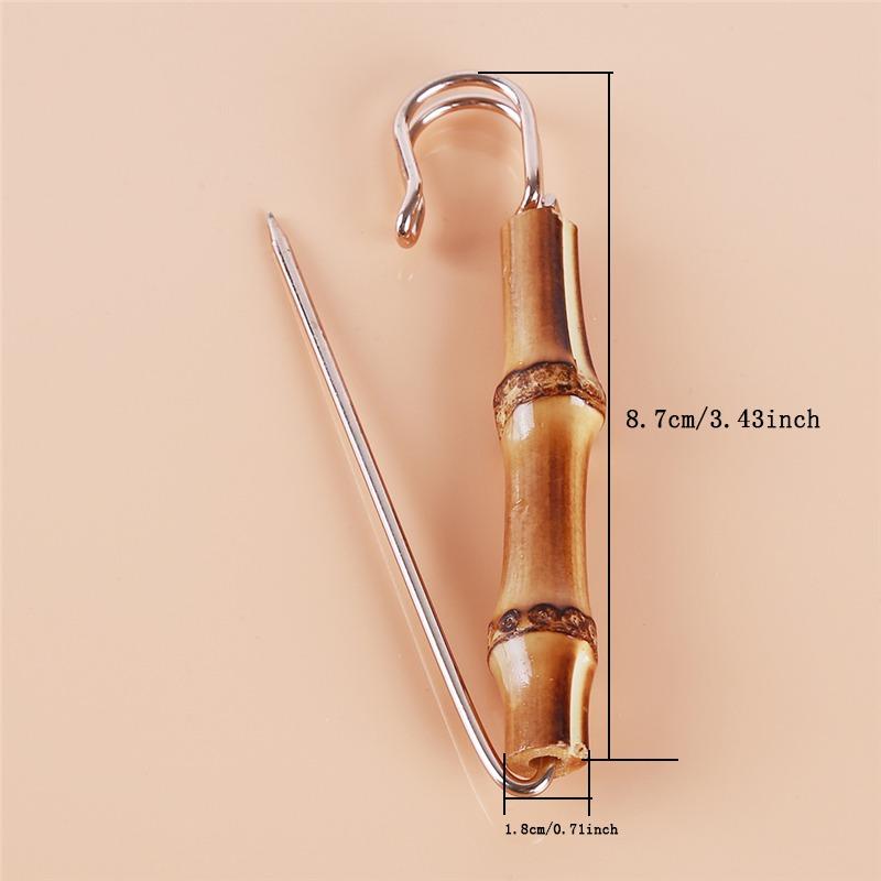 Natural Bamboo Pin Vintage Graceful Brooch Cardigan Suit Safety Pins U Shape Buckle For Women Men Jewelry Decorate