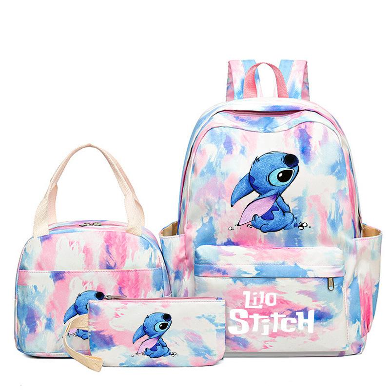 Cartoon Animation Schoolbag Large Capacity Primary And Secondary School Students Backpack Meal Bag Pencil Bag Three-Piece Set