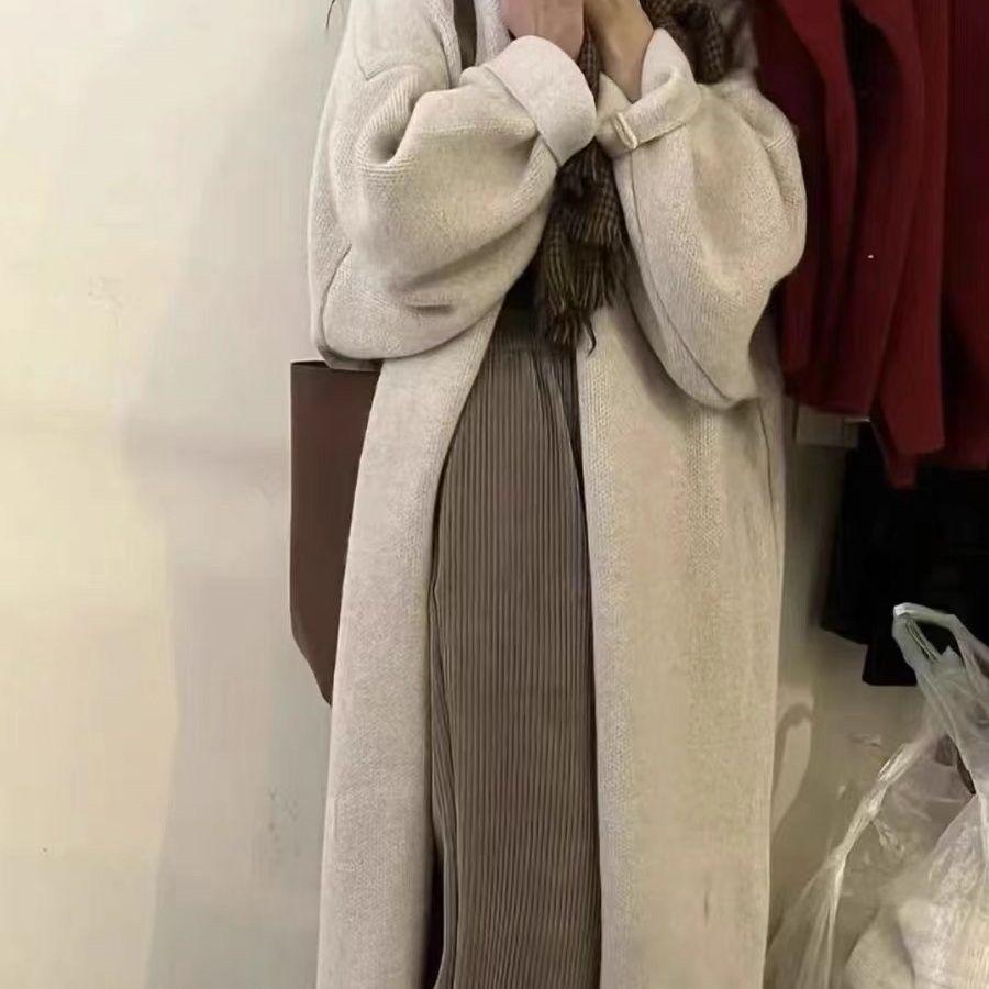 

Уютный вязаный кардиган средней длины: Ботфорты, Свободный крой, Мягкая осенне-зимняя верхняя одежда M (95-110 jin)