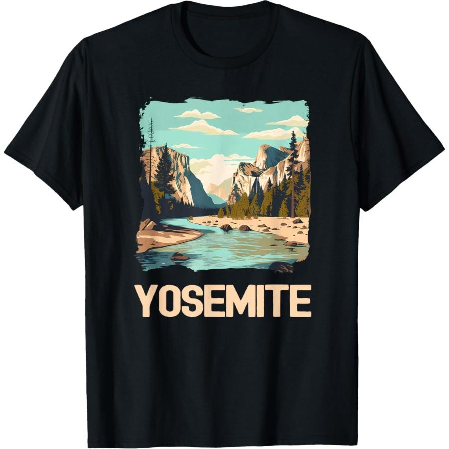 Vintage Yosemite National Park Nature Lover Adventure T-Shirt S