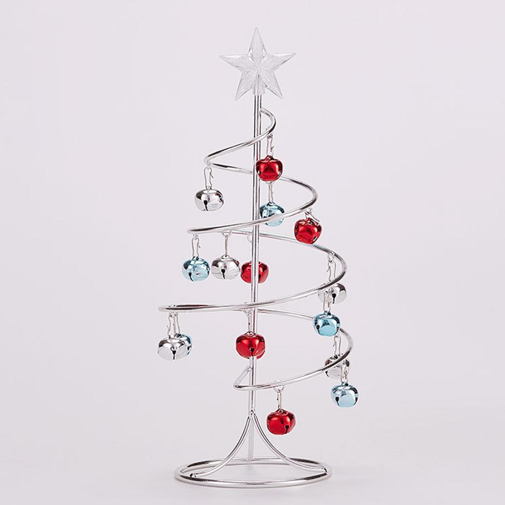 Bell Tabletop Christmas Tree Table Centerpiece Wrought Iron Vintage Style Christmas Mini Christmas Tree for Shelf Mini Christmas Tree