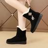 Fashion Cotton Round Toe Gray Work Woman Shoes Booties 2025 New In Large Size Warm On Promotion Rock Offer Trend Snow Boots for Women