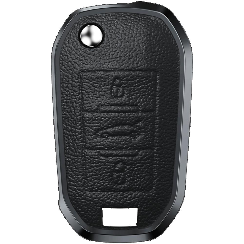 Legierung Leder Auto Klappschlüsselhülle Vollabdeckung für Peugeot 3008 208 308 508 408 2008 307 4008 für Citroen C4 C4L CACTUS C3 C6 C8