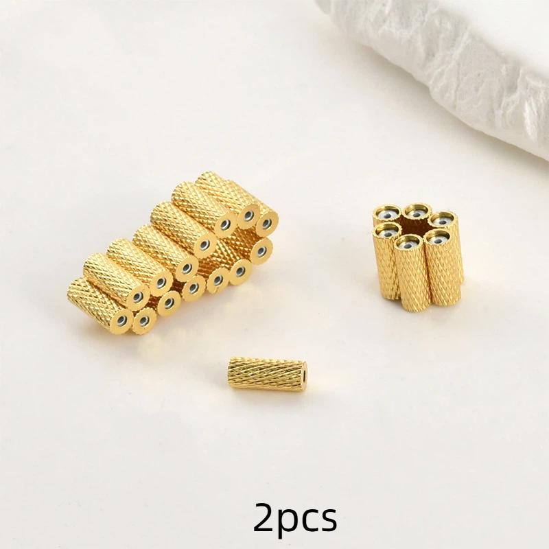 2Pcs Magnetic Attraction Spacer Bead For Jewelry Findings Making Necklace Supplies Diy Brass 14K Gold Plated Accessories