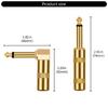 Pack of 2pcs 1/4inch Solder Type Mono Plugs Connectors for Guitar Bass And Instrument Cable DIY Connection
